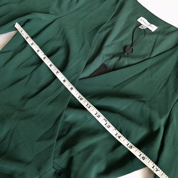 Gianni Bini Forest Green Long‎ Sleeve Ruffle Wrap Mini Dress - Size XS - Picture 10 of 12
